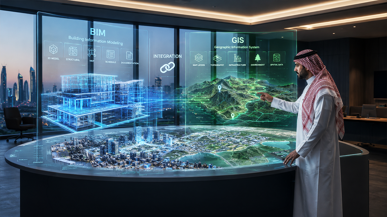 التكامل بين BIM و GIS في تخطيط المشاريع الهندسية
